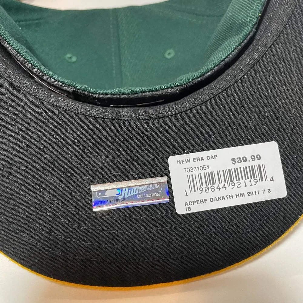Oakland A's New Era Home Authentic On-Field 59FIFTY Fitted Hat 7 3/8 See Photos - Picture 2 of 9